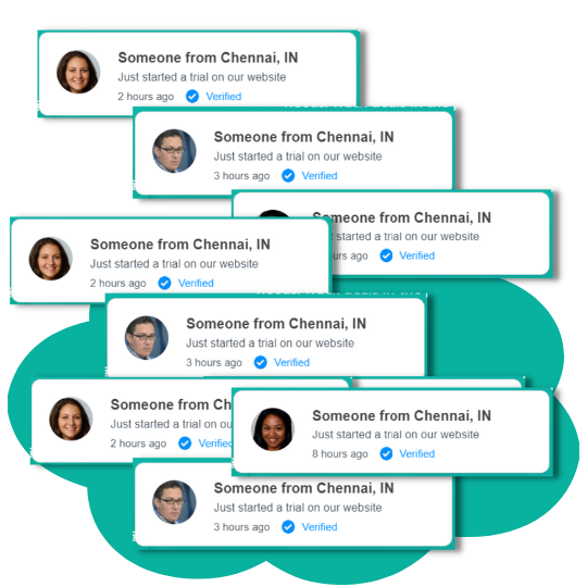 Vidranya leadbank Social Proof Notification Widget